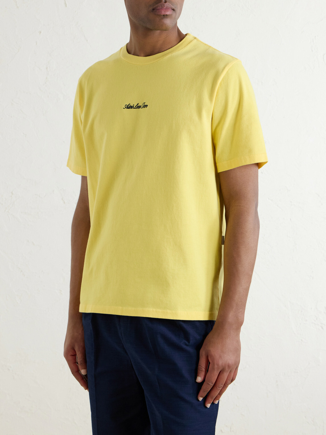 Aimé Leon Dore - Logo-Embroidered Cotton-Jersey T-Shirt - Yellow