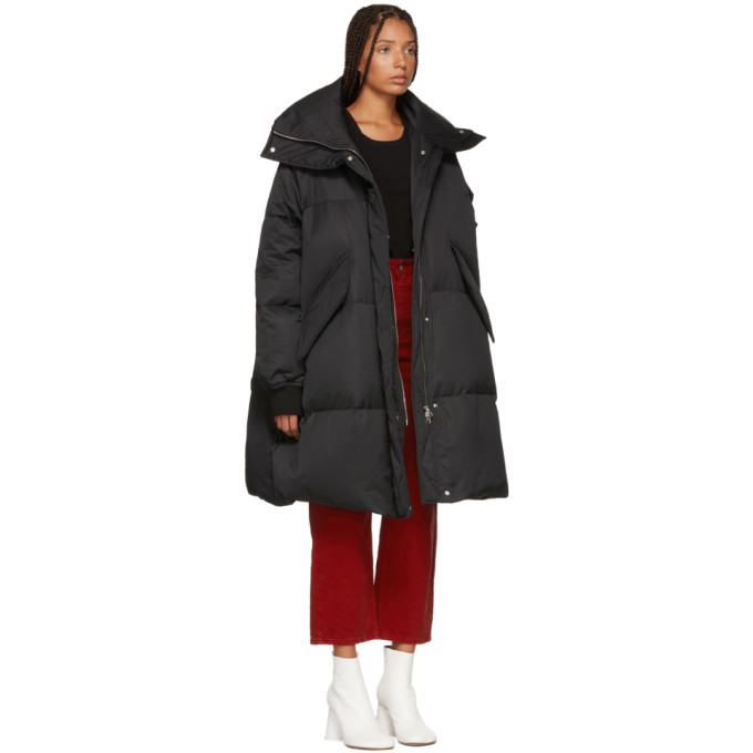 MM6 Maison Martin Margiela Black Long Down Puffer Coat MM6 Maison