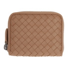 Bottega Veneta Pink Intrecciato Small Zip Around Wallet