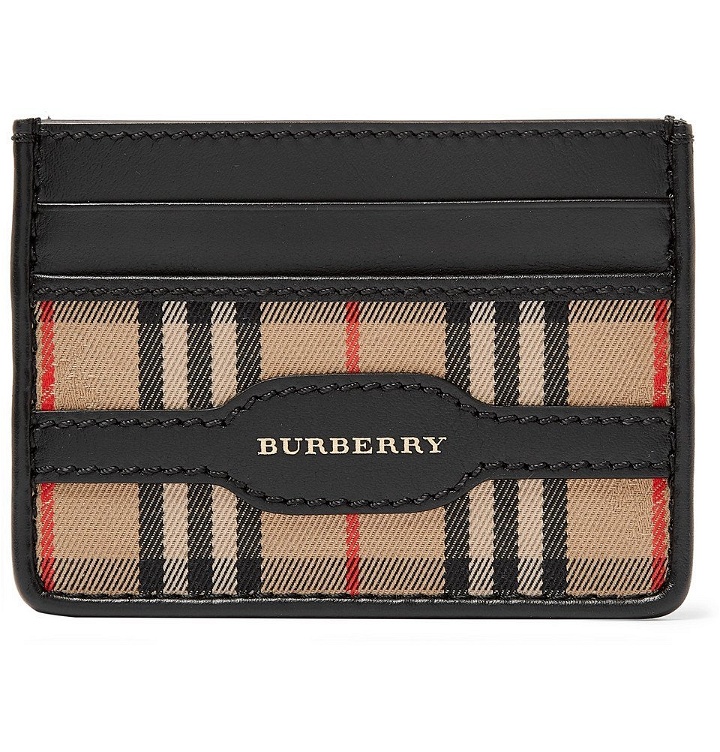 Photo: Burberry - Checked Twill and Leather Cardholder - Men - Tan