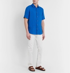 Hugo Boss - Garment-Dyed Linen Shirt - Blue