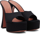 Amina Muaddi Black Dalida Plateau Slipper 140 Heeled Sandals