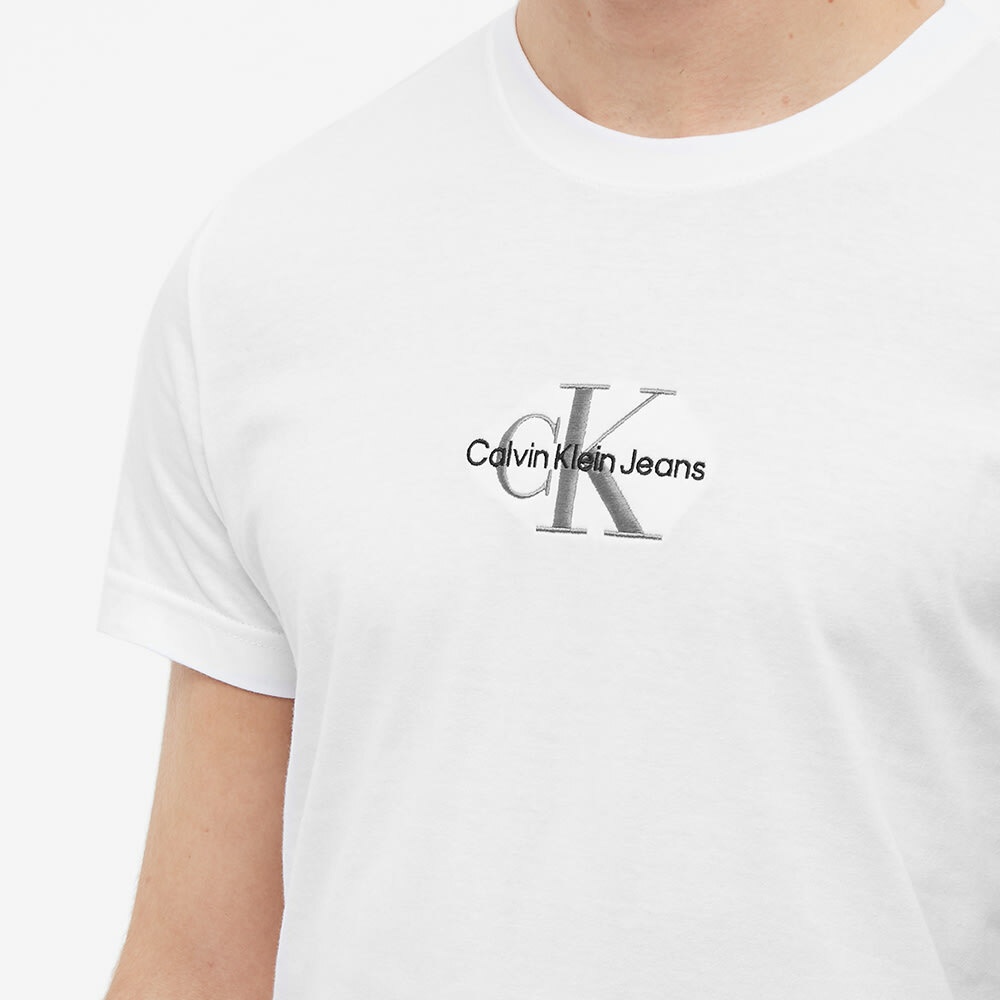 Calvin Klein Men\'s Monogram T-Shirt in Bright Calvin Klein Logo White