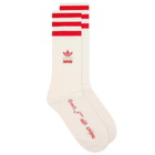 Adidas Women's by Avavav Socks - 3 Pack in White/Black/Scarlet/Bluebird
