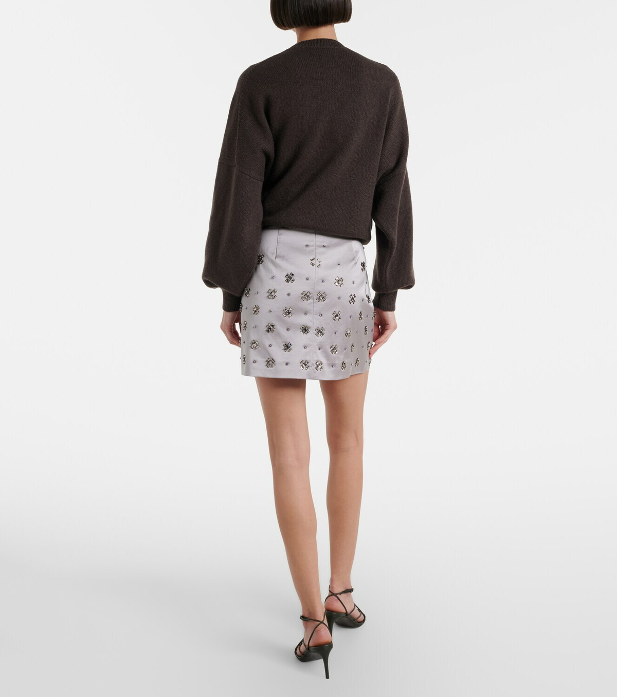 Veronica Beard Olenna embellished cotton-blend miniskirt