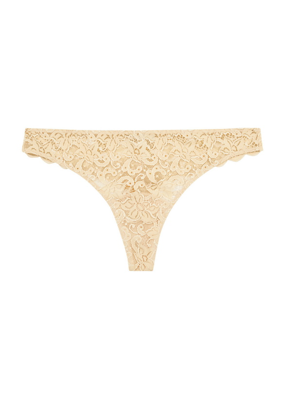 Photo: Hanro Moments Lace Thong Beige