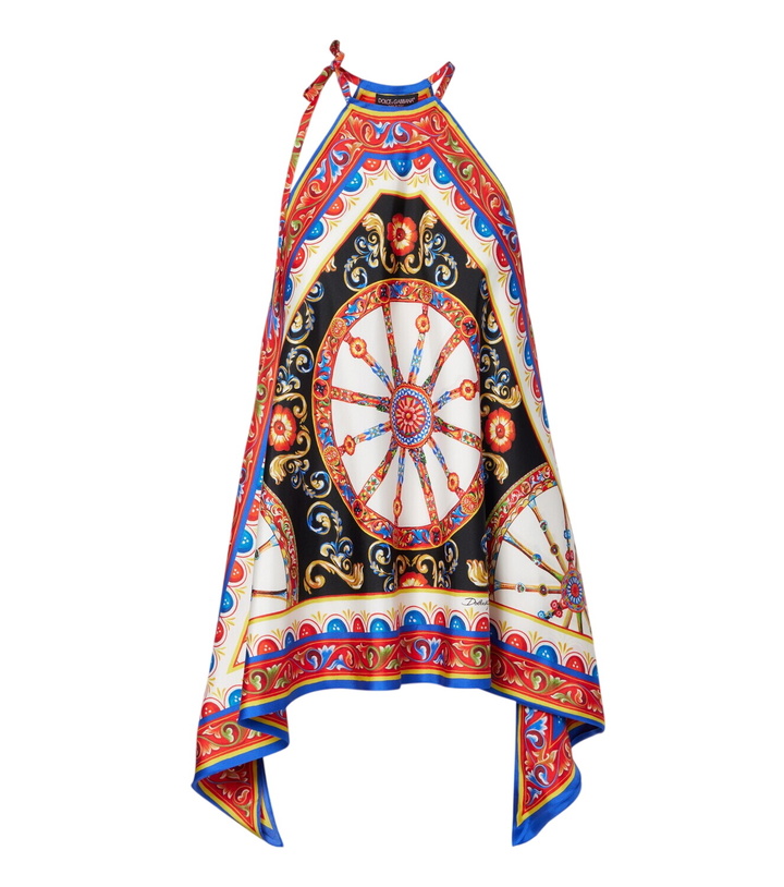 Photo: Dolce&Gabbana Carretto silk twill halterneck top