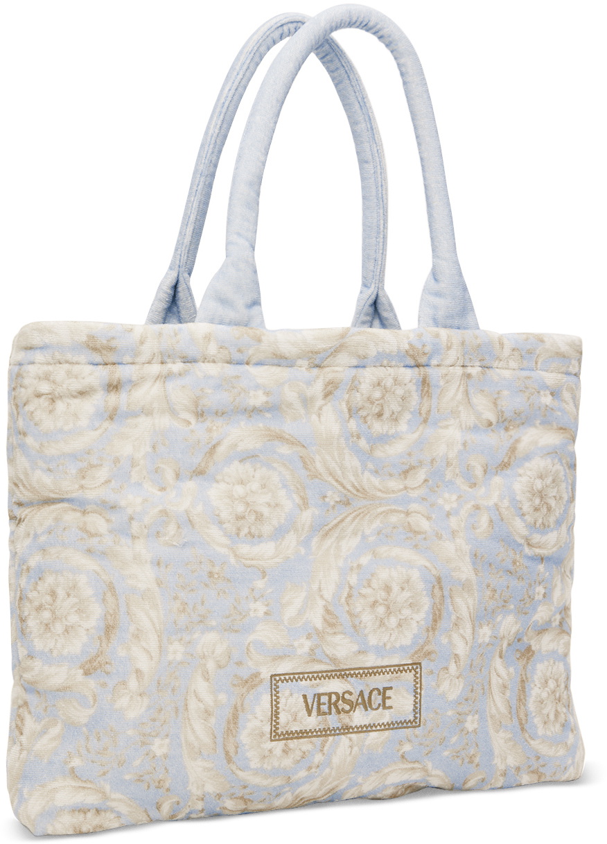 Versace Blue Barocco Towel Tote