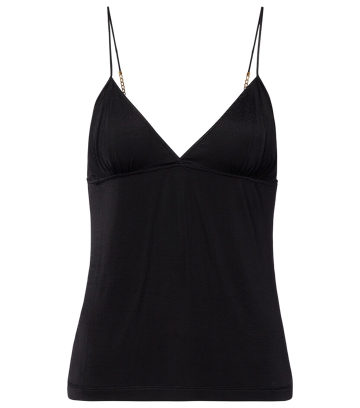 Photo: Saint Laurent Cassandre chain-detail jersey camisole