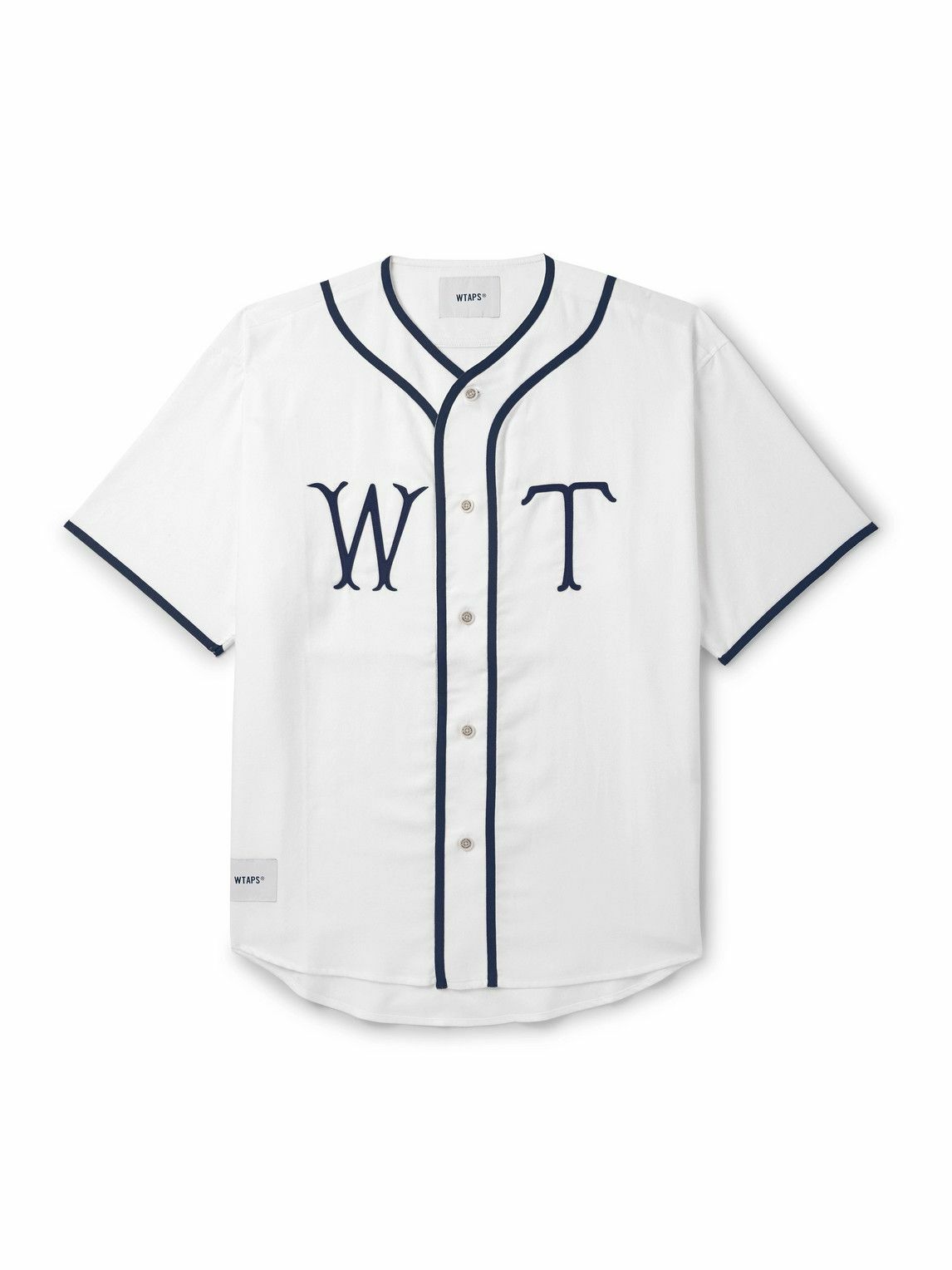 トップス WTAPS COTTON. DOBBY. TEXTILE WTAPS® Logo-Appliquéd Striped Cotton-Blend Dobby Shirt for