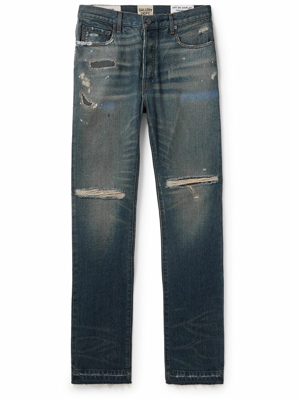 Photo: Gallery Dept. - Starr 5001 Straight-Leg Paint-Splattered Distressed Jeans - Black