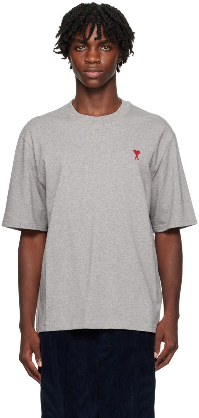 AMI Paris Gray Ami De Cœur T-Shirt AMI