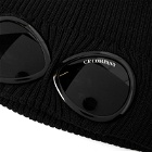 C.P. Company Men's Cotton Goggle Beanie in Black