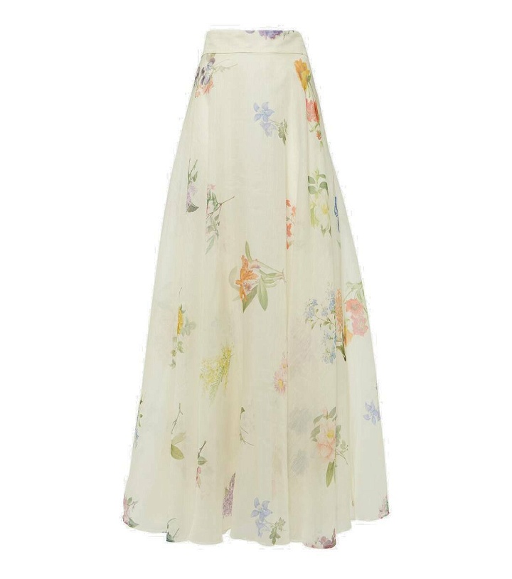 Photo: Zimmermann Natura floral linen and silk organza maxi skirt