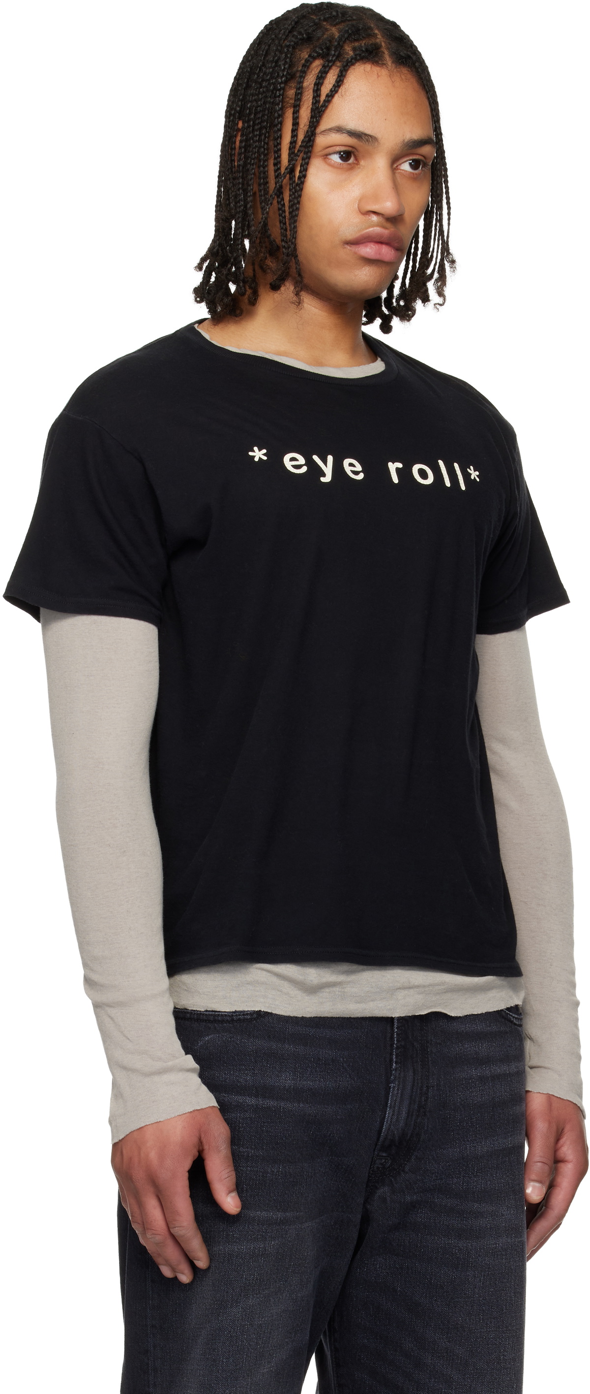 R13 Black 'Eye Roll' Boy T-shirt
