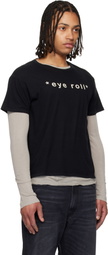 R13 Black 'Eye Roll' Boy T-shirt
