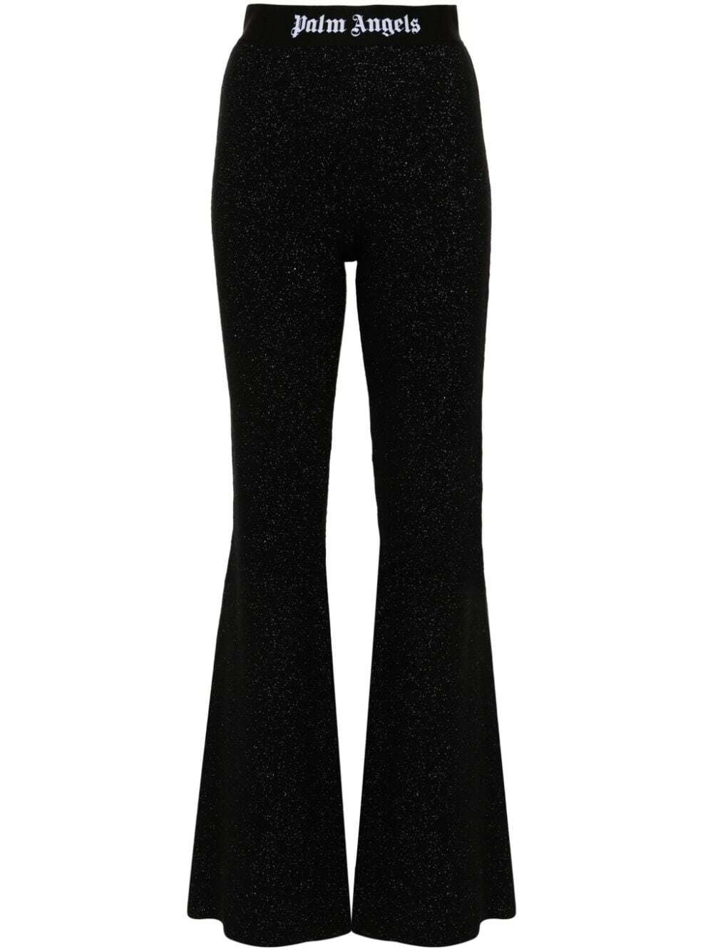 Palm Angels Lilac Logo Band Lurex Pants main image 1