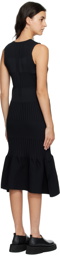 CFCL Black Fluted Midi Dress