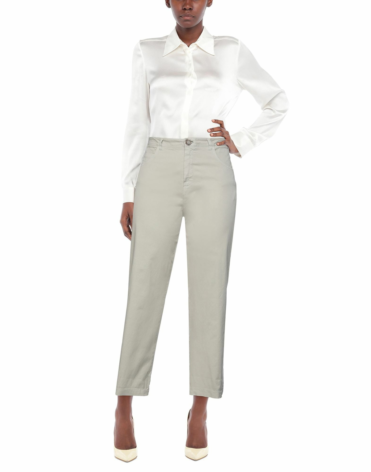 Manila Grace Womens Pants Light in Grey
