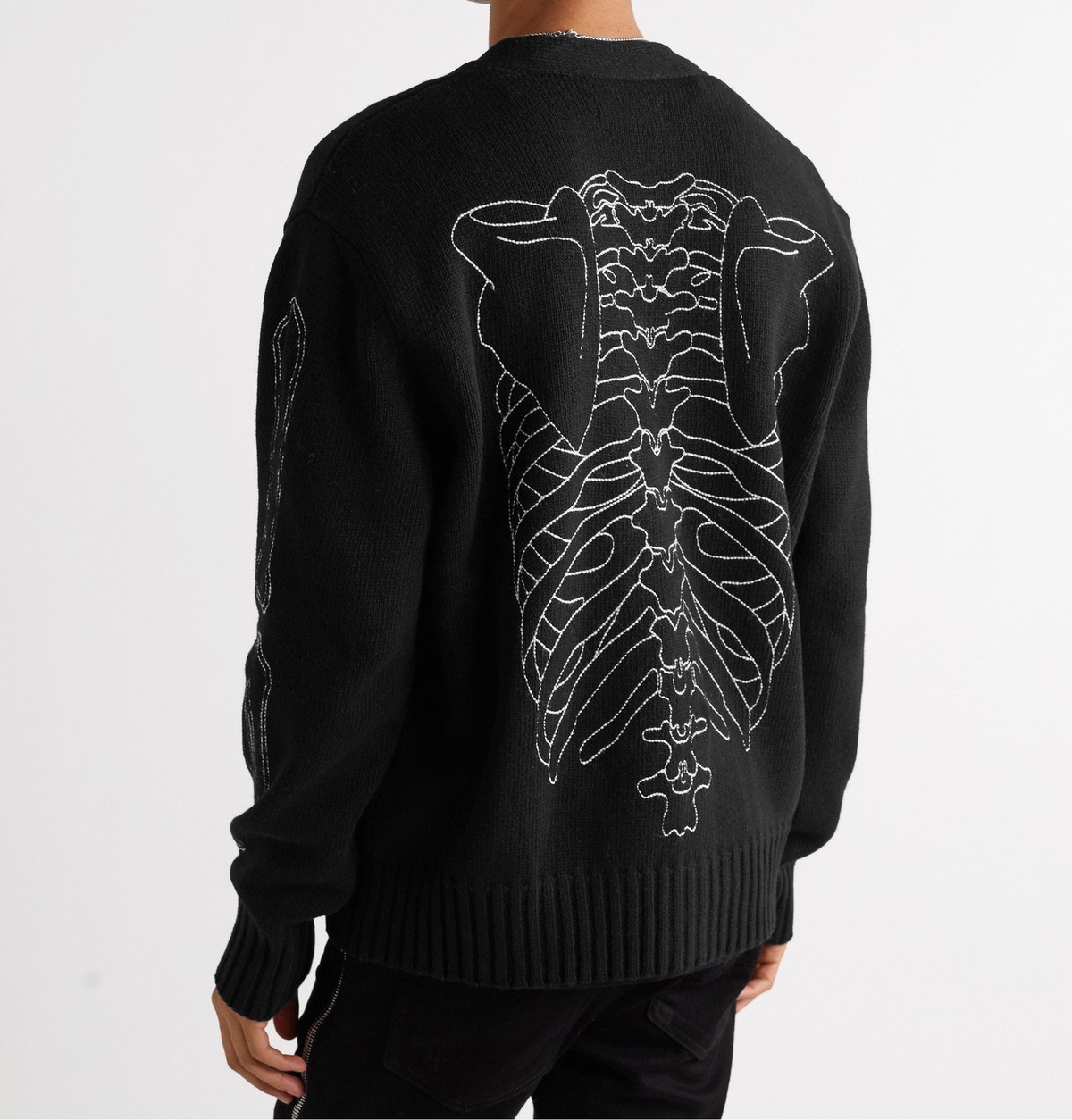 AMIRI - Skeleton Embroidered Knitted Cardigan - Black Amiri