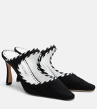 Manolo Blahnik Pura suede mules