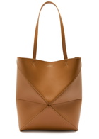Loewe Puzzle Fold Medium Leather Tote - Tan - One Size