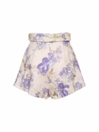 ZIMMERMANN - Lyrical Tuck Printed Linen Shorts