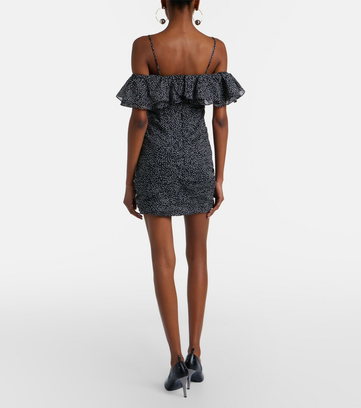 Marant Etoile Davilia draped polka-dot cotton minidress