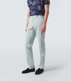 Etro Embroidered paisley cotton jacquard chinos