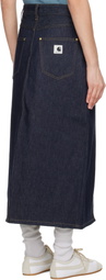 Carhartt Work In Progress Blue Brandon Denim Midi Skirt