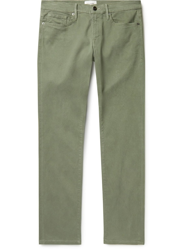 Photo: FRAME - L'Homme Slim-Fit Stretch Lyocell and Modal-Blend Trousers - Green