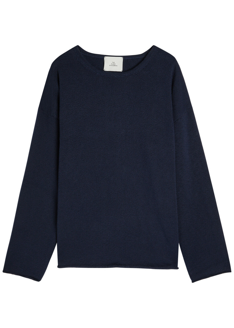 The Elder Statesman Nora Cotton Jumper Navy