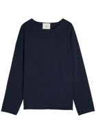 The Elder Statesman Nora Cotton Jumper Navy