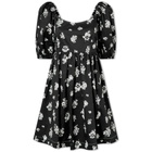 KITRI Women's Olga Tie Back Mini Dress in Black Mono Floral