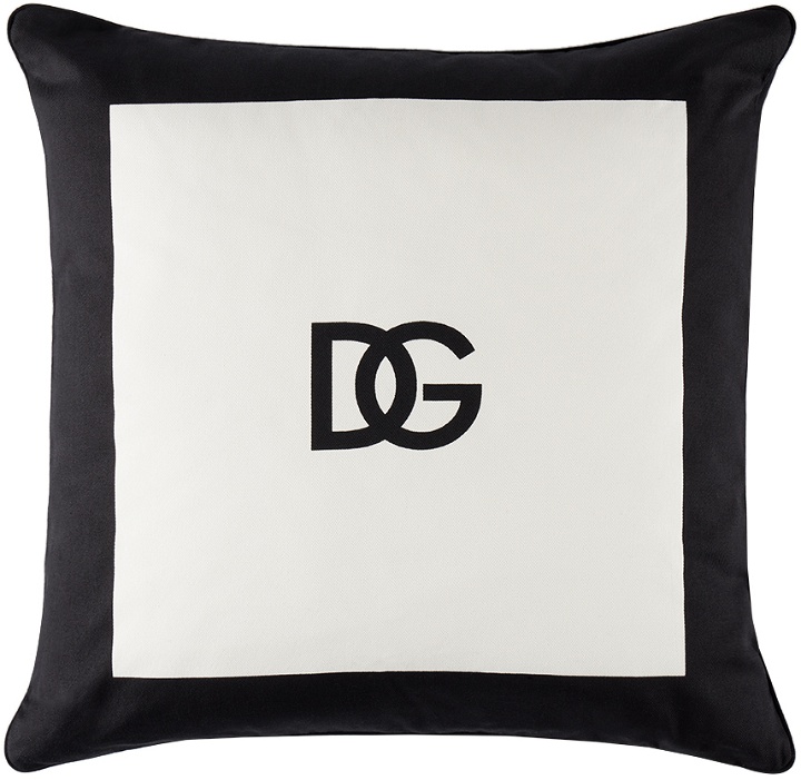 Photo: Dolce & Gabbana Black & White Small DG Logo Cushion