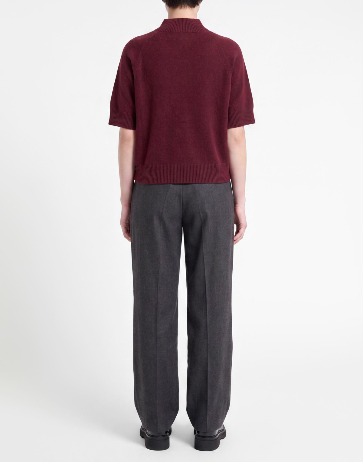 Manila Grace Womens Turtleneck in Garnet