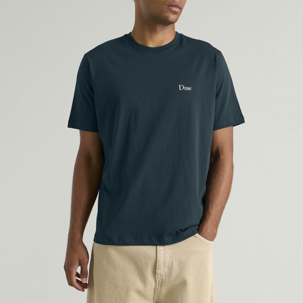 Dime Men's Classic Small Logo T-Shirt in Navy