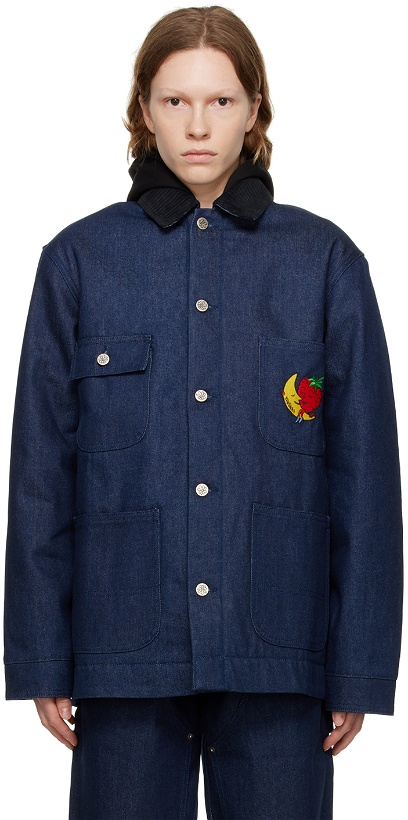 Photo: Sky High Farm Workwear Blue Embroidered Denim Jacket