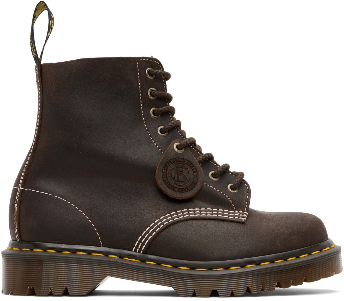Dr. Martens Brown 1460 'Made In England' Wax Commander Lace-Up