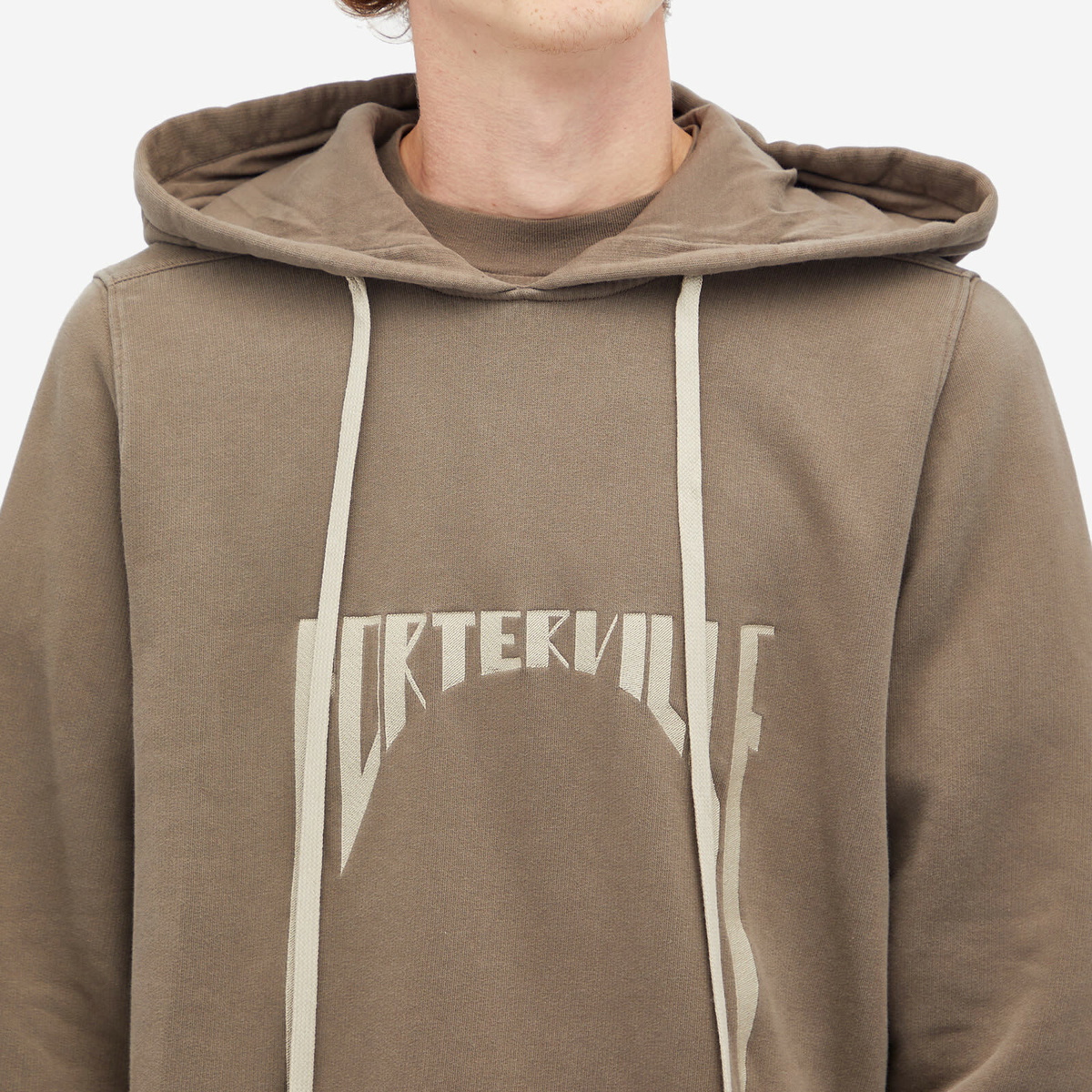 Rick Owens Men's Porterville Popover Hoodie in Dust/Pearl