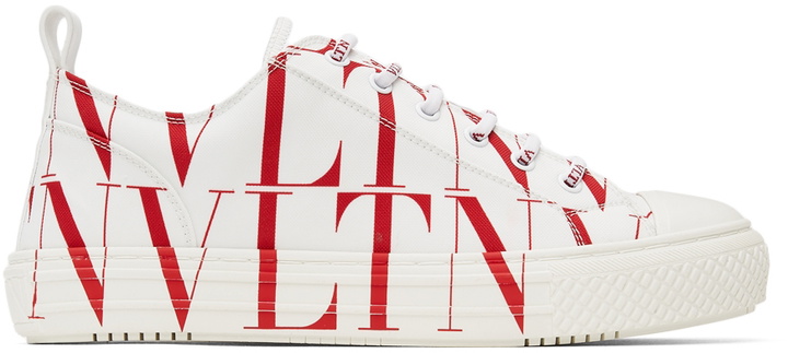 Photo: Valentino Garavani White & Red 'VLTN' Giggies Low Sneakers