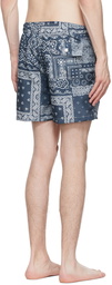 Bather Navy Polyester Swim Shorts