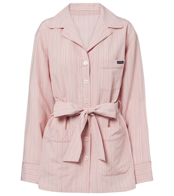 Photo: Dolce&Gabbana Belted striped shirt