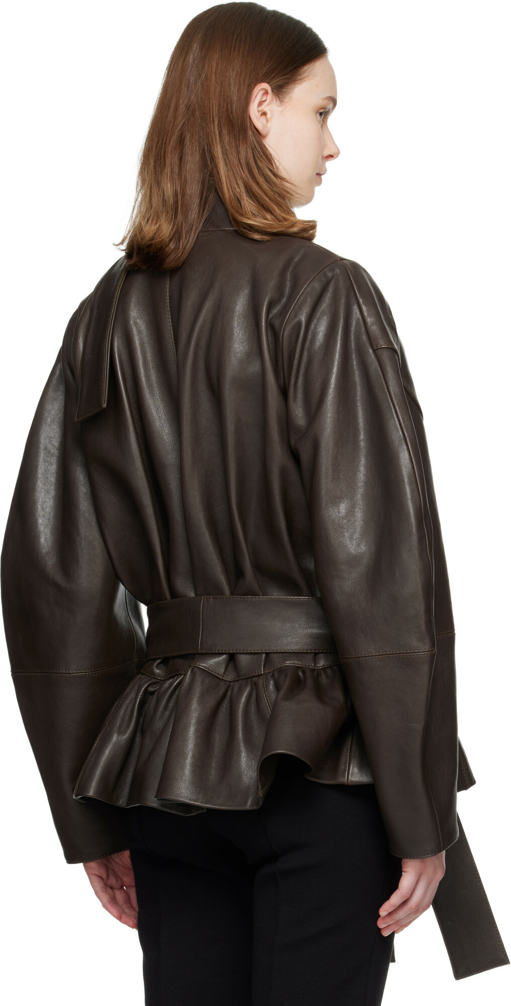 FIDAN NOVRUZOVA Khaki Julia Leather Jacket