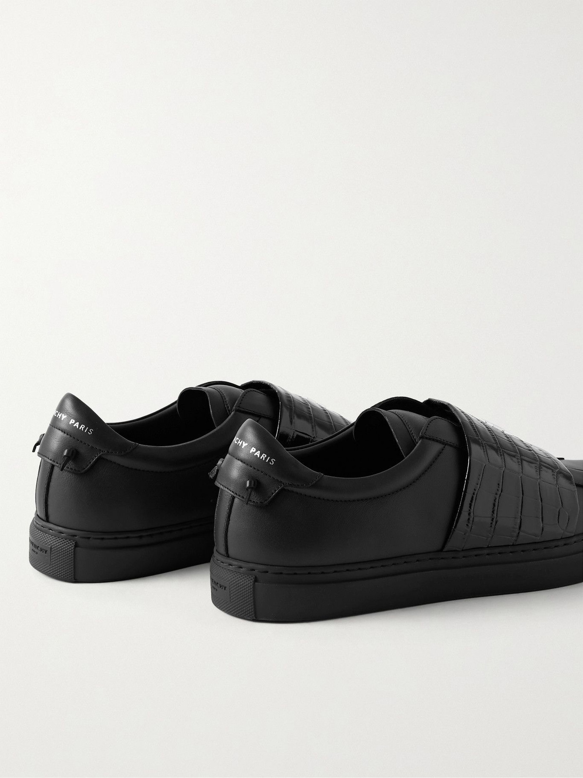 GIVENCHY - Urban Street Smooth and Croc-Effect Leather Slip-On 