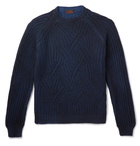 Altea - Mélange Cable-Knit Virgin Wool Sweater - Men - Blue