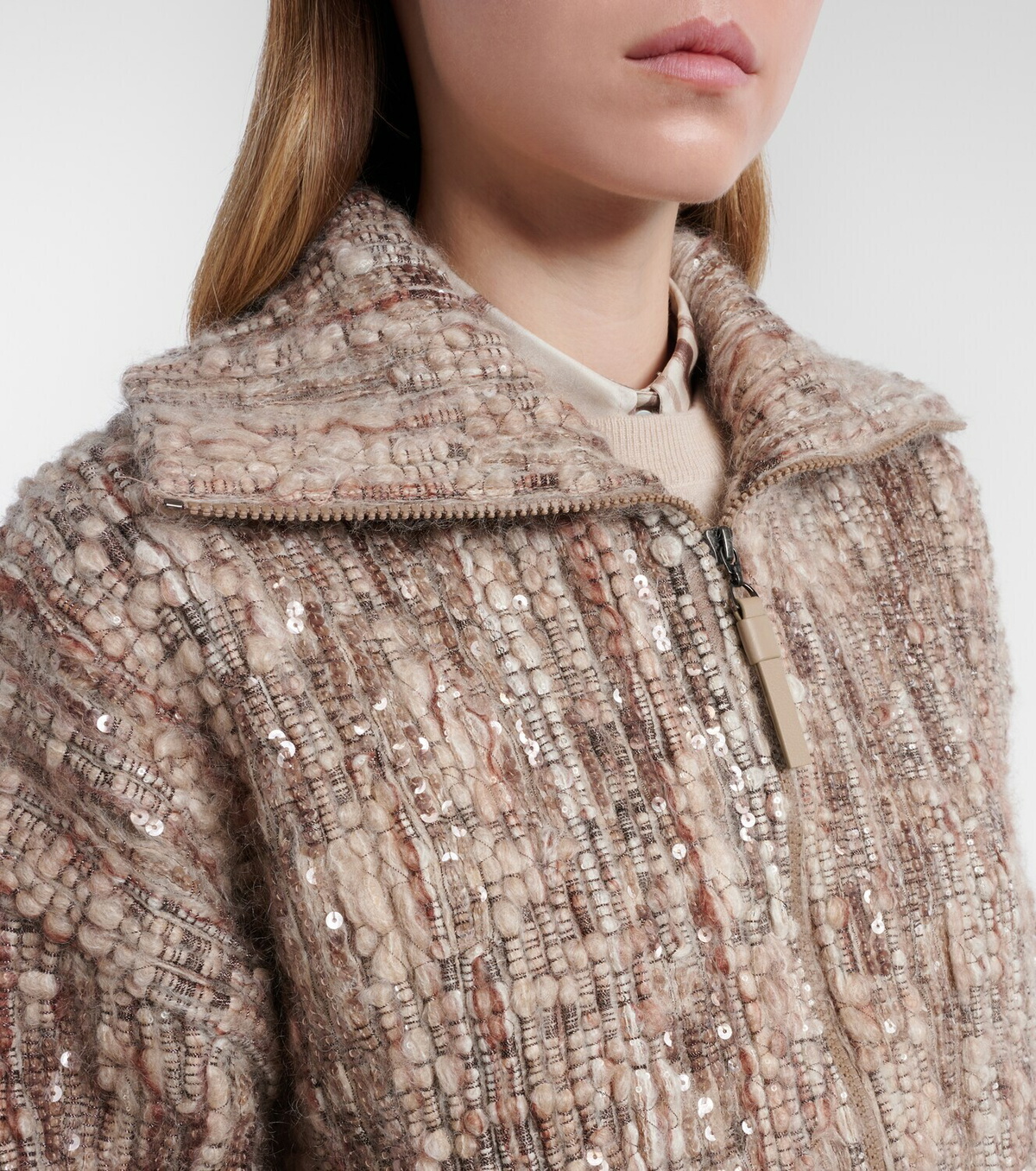 Brunello Cucinelli Sequined mohair-blend cardigan
