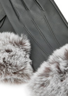 Dents Sarah Faux Fur-trimmed Leather Gloves