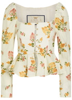 Agua BY Agua Bendita Bromelia Floral-print Linen top Multicoloured