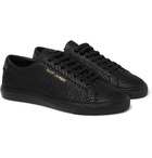 SAINT LAURENT - Andy Snake-Effect Leather Sneakers - Black